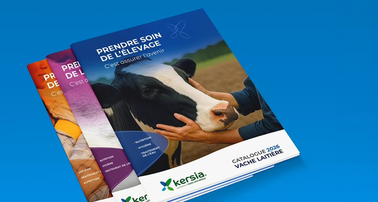 Kersia 3 couvertures de catalogue de produits d'élevage